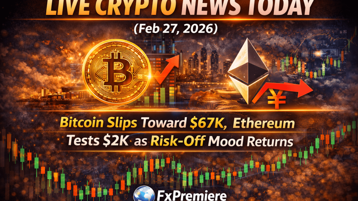 Live Crypto News Today (Feb 27, 2026): Bitcoin Slips Toward $67K, Ethereum Tests $2K as Risk-Off Mood Returns